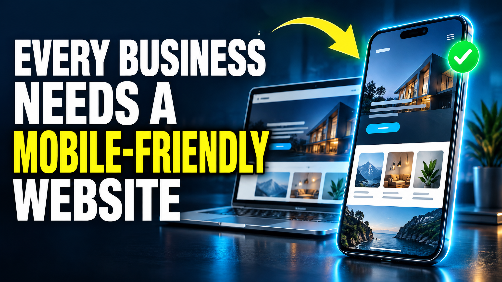 Image saying why every business need s mobile website, web design, ecommerce store builds, search engine optimization