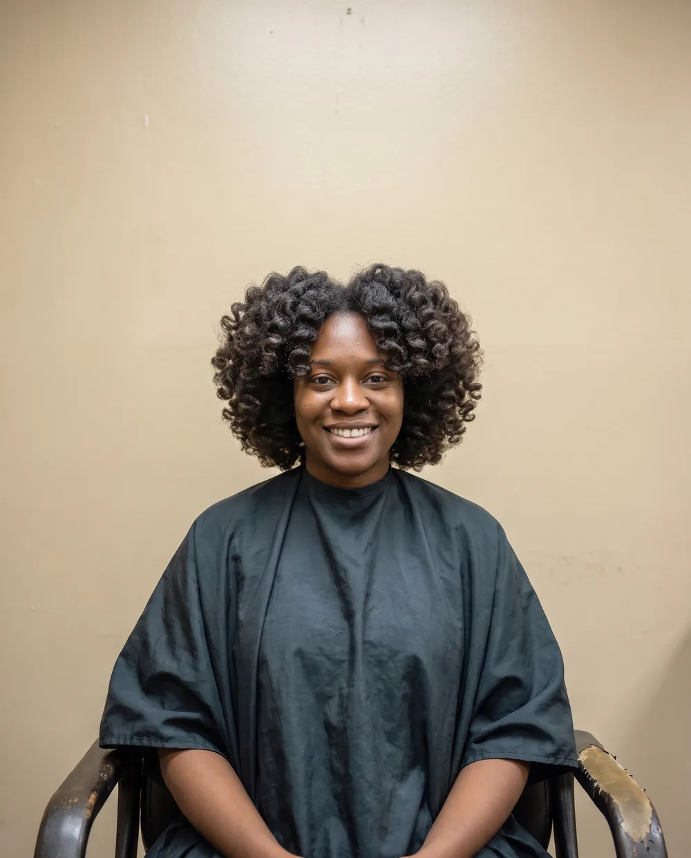 After: defined, glossy curls with volume