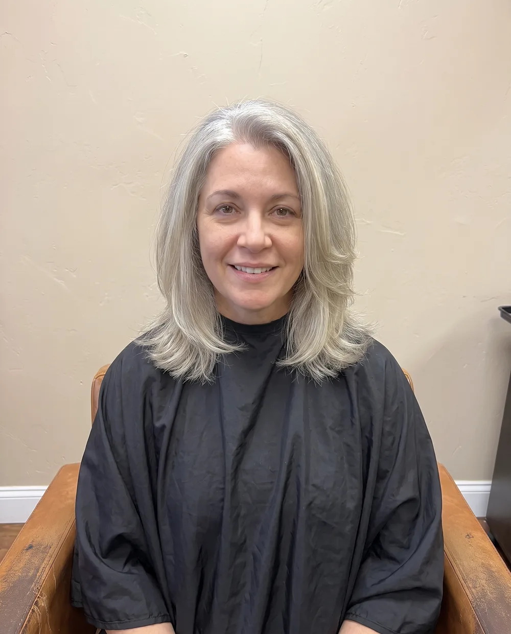After: soft blended silver-blonde